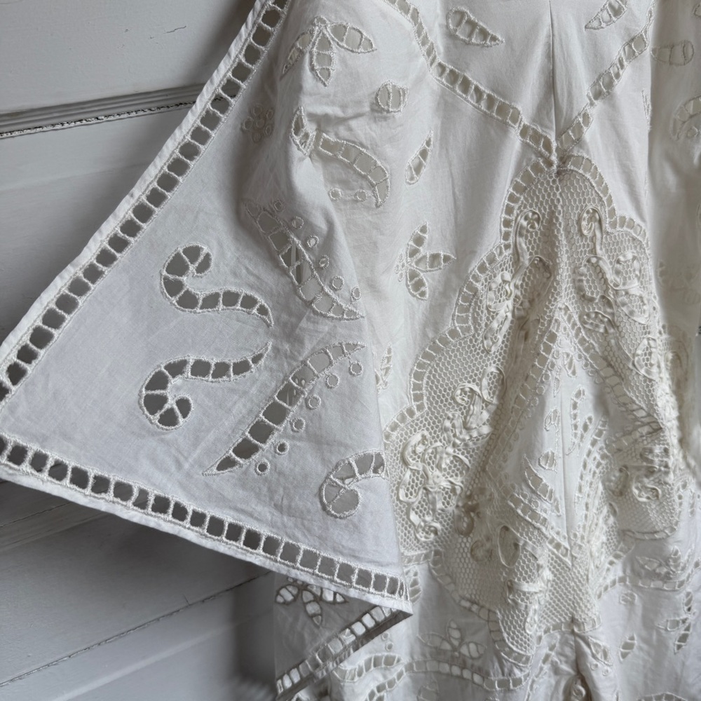 ZARA White Embroidered Lace Maxi Dress NWT Boho Cotton Slip Beach Resort ZW XS - Picture 11 of 14
